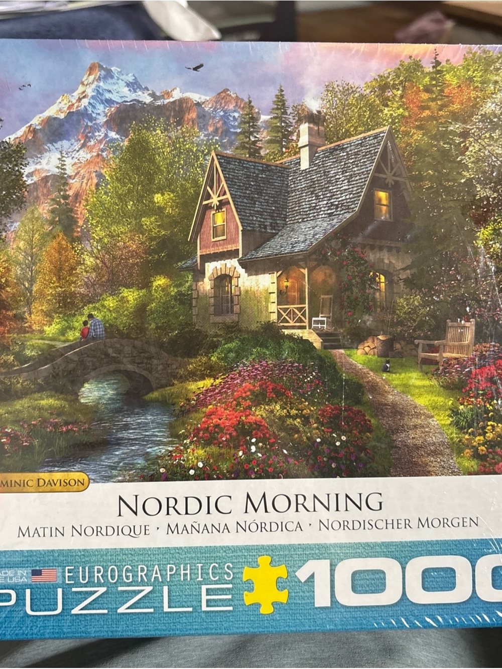 EuroGraphics Nordic Morning 1000-Piece Puzzle - Multicolor Scenic Cottage. New